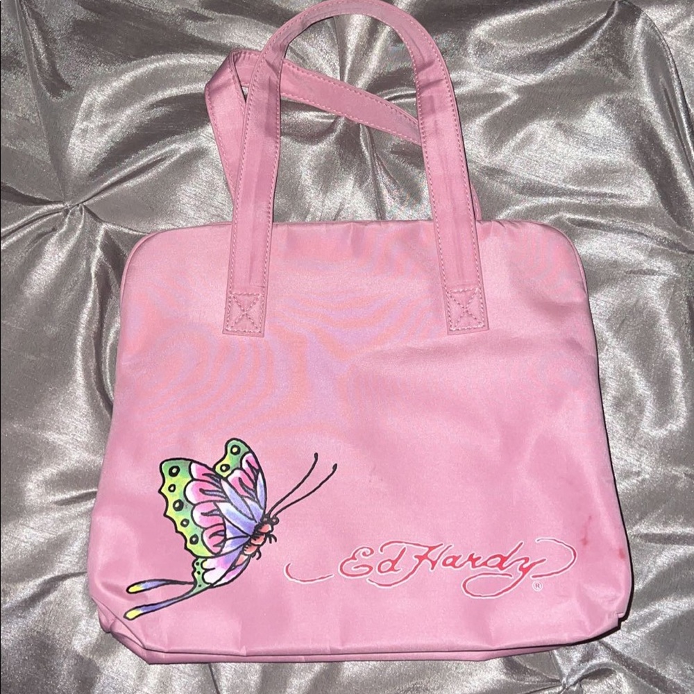 ed hardy pink handbag